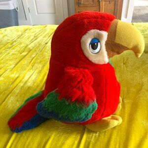 Vintage Parrot Macaw 12” Plush SRM Company Stuffed Animal Red Bird